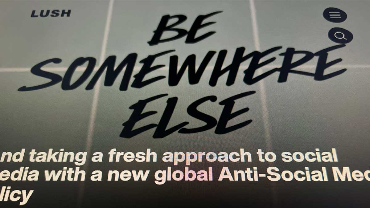 Captura de pantalla de la pagina web de lush.com